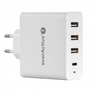 Ładowarka sieciowa 3xUSB, USB-C PD 60,5W, szybkie