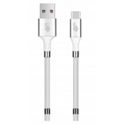 TB Kabel USB C- USB biały zwijany z magnetycznymi