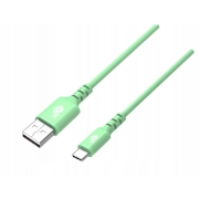 Kabel USB-USB C 1m silikonowy zielony Quick Charge