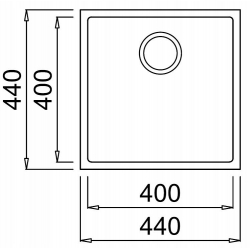 TEKA Zlew podwieszany SQUARE 40.40 TG szary