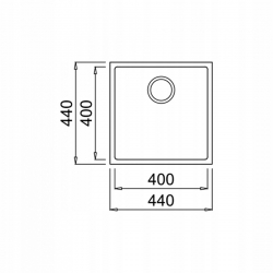 TEKA Zlew podwieszany SQUARE 40.40 TG czarny