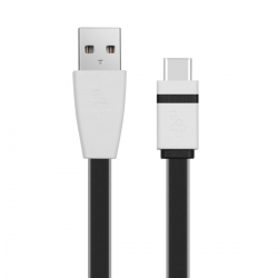 TB Kabel USB - USB C 1m. czarny, płaski