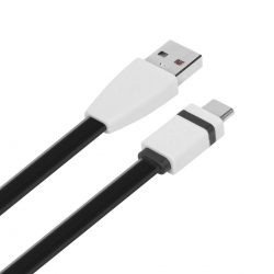 TB Kabel USB - USB C 1m. czarny, płaski