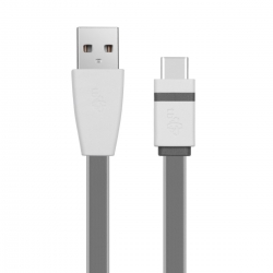 TB Kabel USB - USB C 1m. szary, płaski