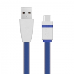 TB Kabel USB - USB C 1m. niebieski, płaski