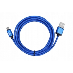 TB Kabel USB-Micro USB 2 m niebieski sznurek
