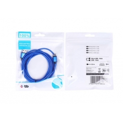 TB Kabel USB-Micro USB 2 m niebieski sznurek