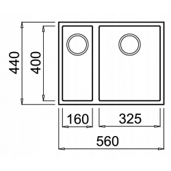 TEKA Zlew podwieszany SQUARE 2B 560 TG kremowy