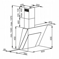 TEKA DVS 673 CZARNY Okap kominowy