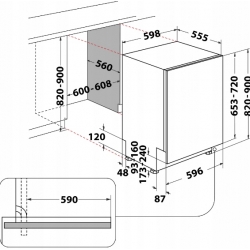 Zmywarka do zabudowy Whirlpool WIO 3T333 E 6.5