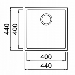 TEKA Zlew podwieszany SQUARE 40.40 TG Beżowy