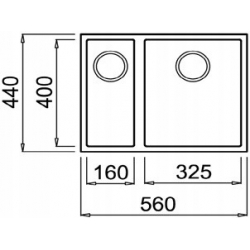 TEKA Zlew podwieszany SQUARE 2B 560 TG czarny