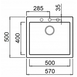 TEKA Zlew wpuszczany FORSQUARE 50.40 TG szary