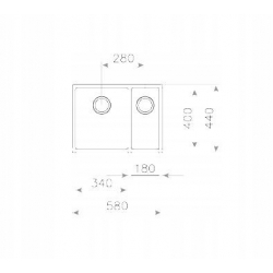 Zlewozmywak podwieszany BE LINEA RS15 2B 580 31/2
